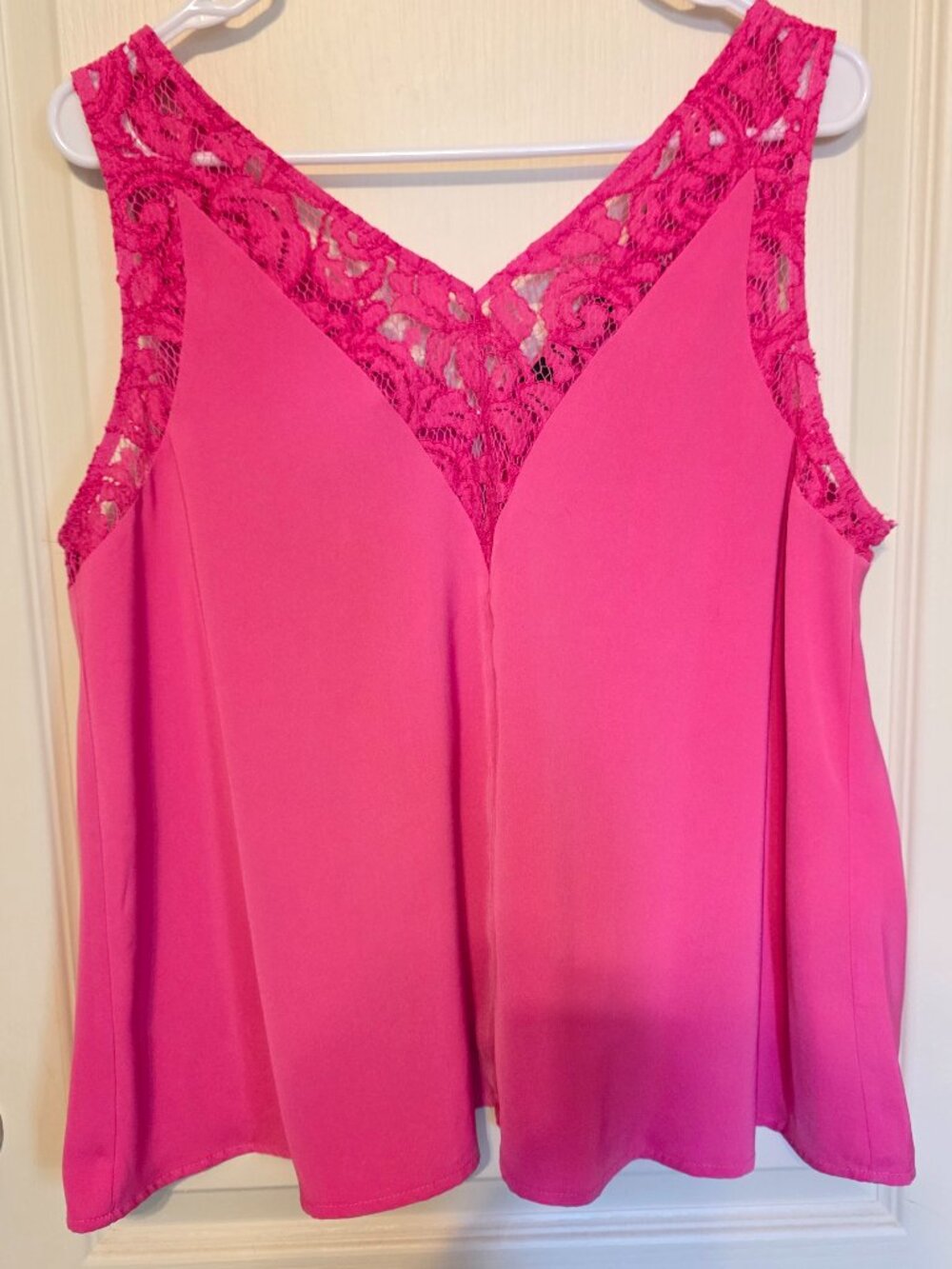SugarLips Hot Pink Lace Sleeveless Top